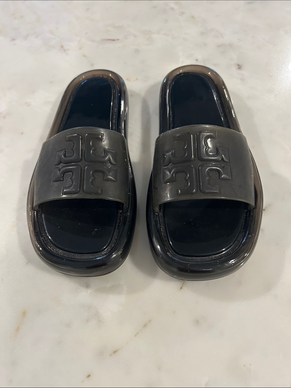 Tory Burch Black Logo Bubble slides women’s size 7